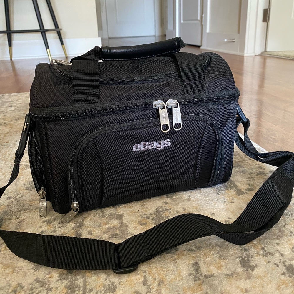 Ebag mini cooler with luggage slide on panel